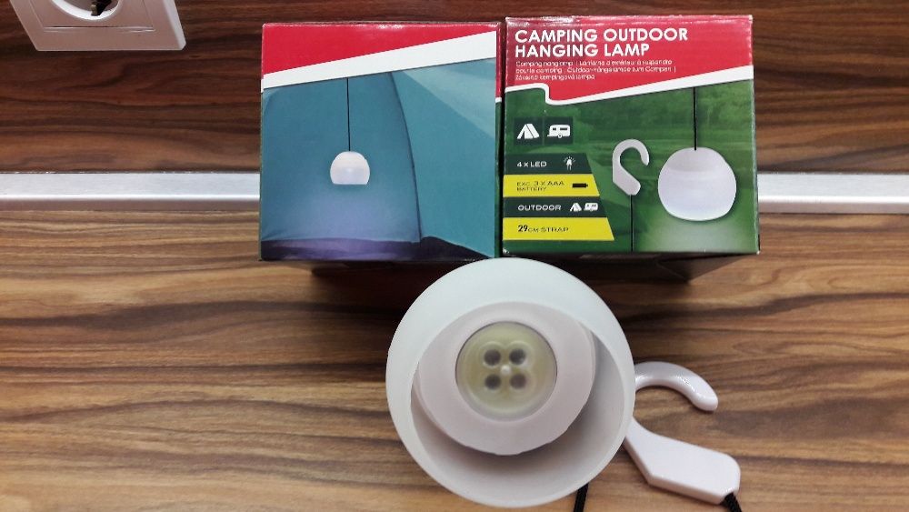 Къмпинг LED лампа с въже за закачане