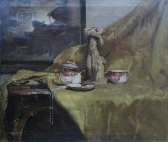 DE COLECȚIE! Tablou AUTENTIC f VECHI Szüle Péter(1886-1944) cc 80x60cm