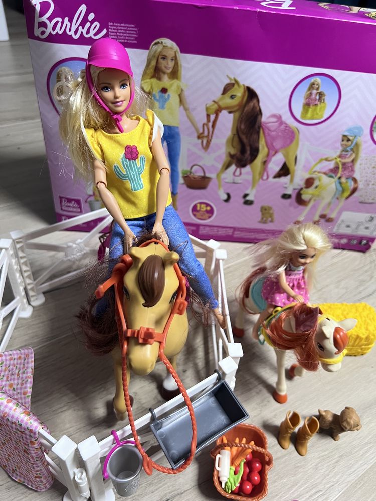 Set de joaca Papusa Barbie cu caluti si accesorii