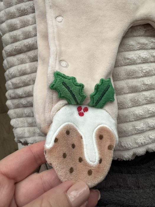 Боди 0-3 месеца jojo maman Pudding’s first christmas