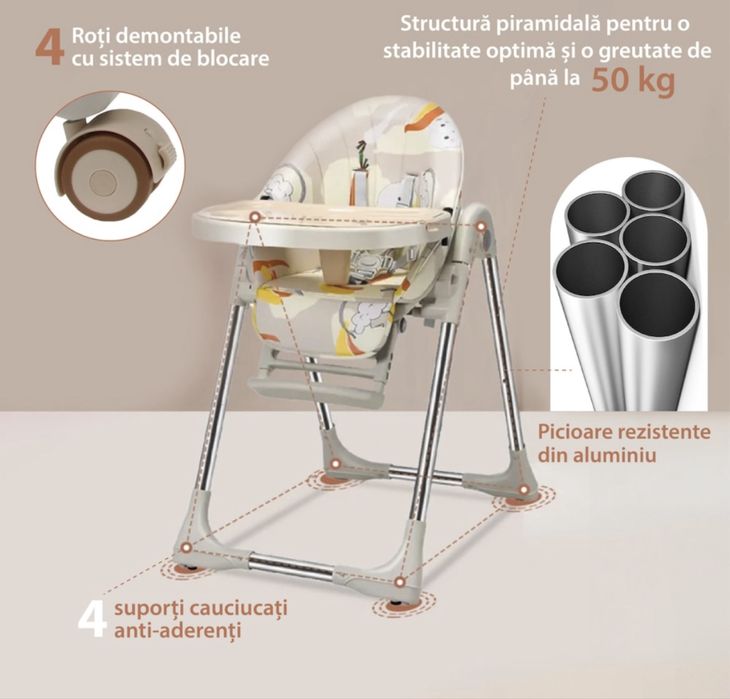Scaun de bebelusi copii pliabil 5 in 1 KinderVIBE