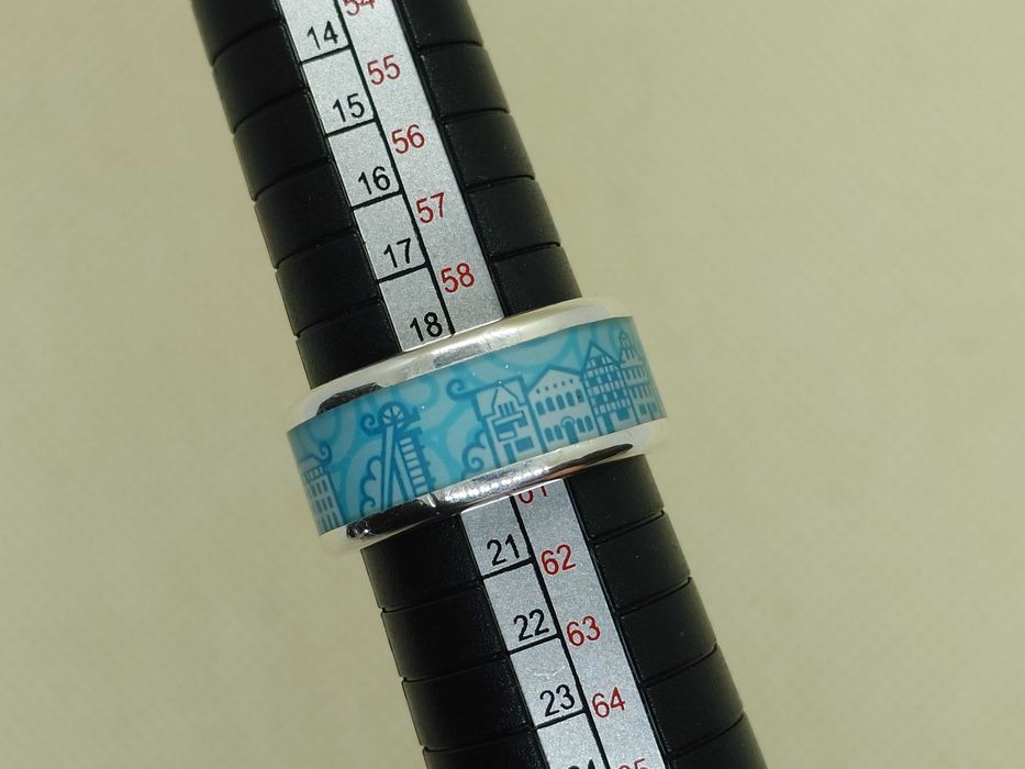 Inel unisex din argint 925, „Stadtring” ZEBRA, motiv oraș