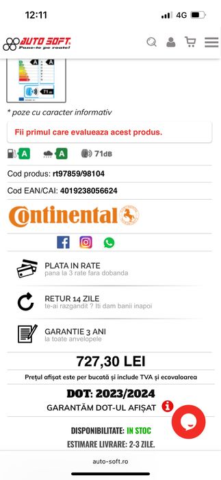 Set Anvelope Premium Noi Continental Vara 215 60 17