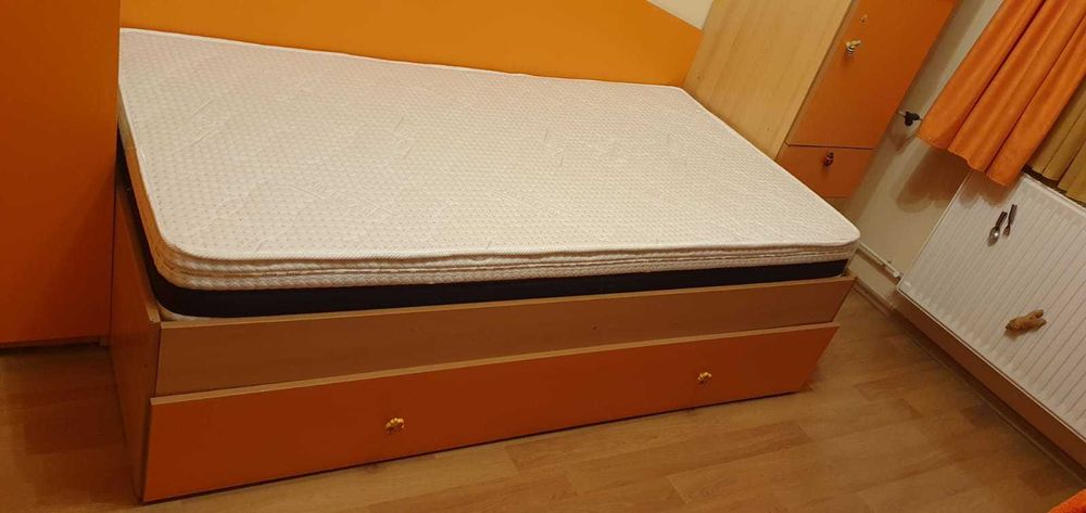 Pat camera tineret/copii cu doua saltele