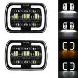 Комплект 2бр. универсален 5x7" led фар 12-24v къси/дълги с drl и мигач