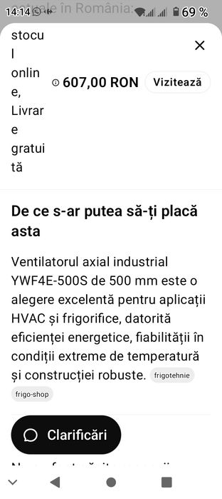 Vând ventilator axial