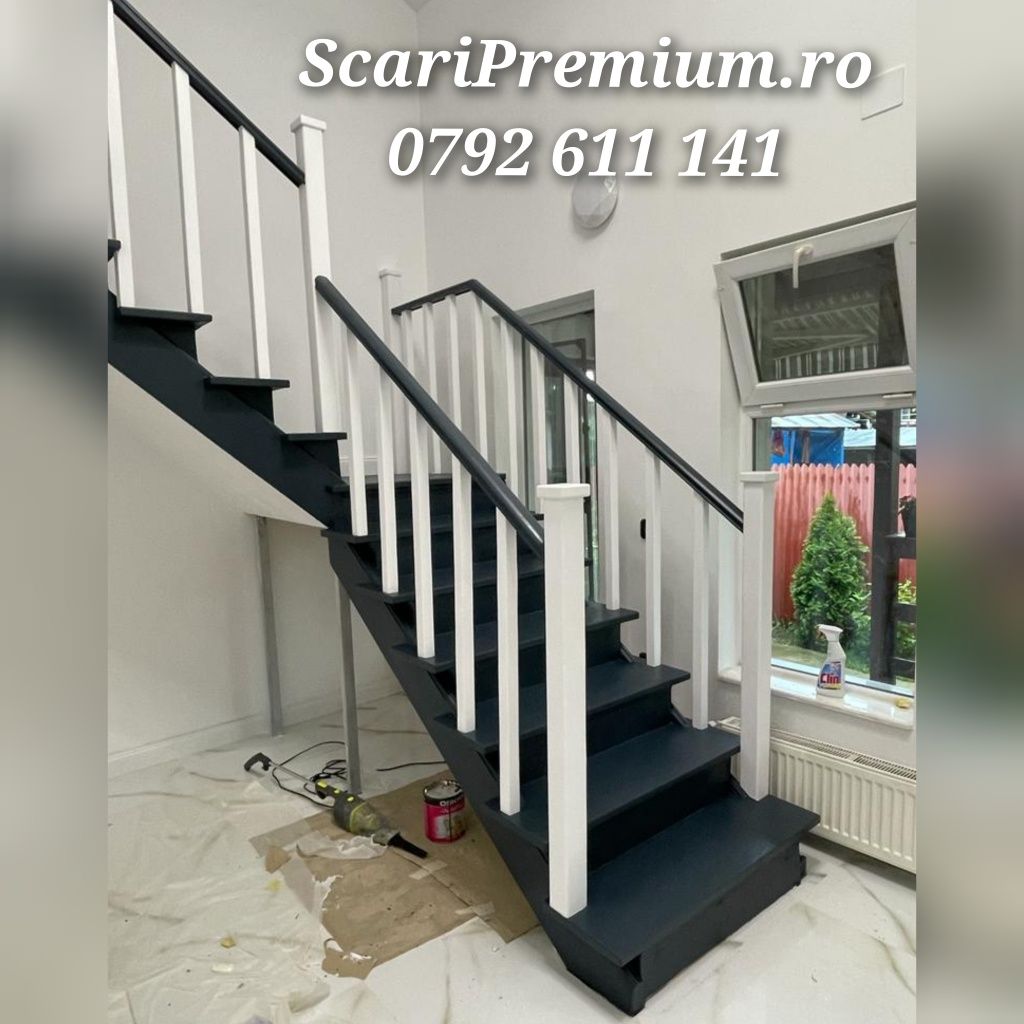 Scari stejar, scari lemn masiv, trepte lemn, scari interioare lemn,lux