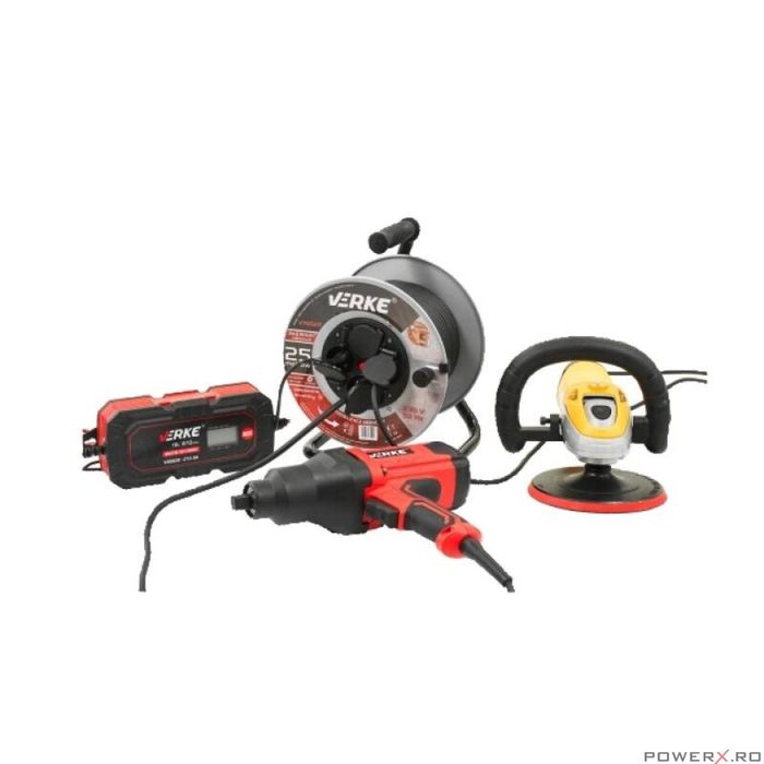 Rola prelungitor cablu cu cadru metalic 25 metri 3 x 2,5 mm Verke