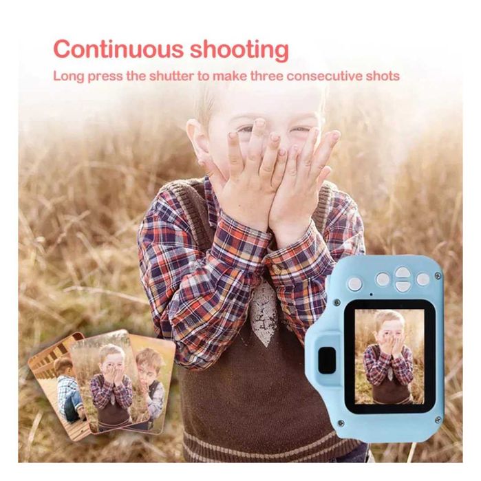 Aparat Foto Digital Pentru Copii, Albastru, Mic, compact și ușor
