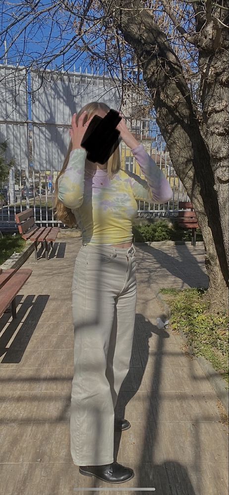 Блуза с дълъг ръкав; h&m; H&M; tie dye тип