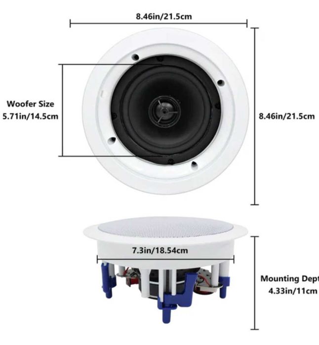 Herdio 5.25"таванни високоговорители 300 вата 2-лентови  2 бр комплект