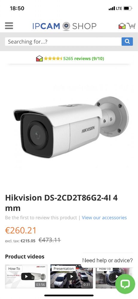 Hikvision IP bullet camera DS- 2CD2T86G2-4l 8MP, AcuSense