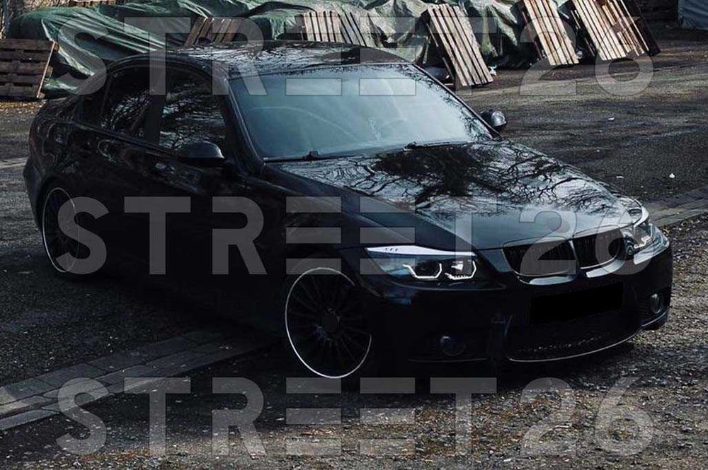 Faruri 3D LED Angel Eyes BMW Seria 3 E90 E91 (2005-2011) Negru