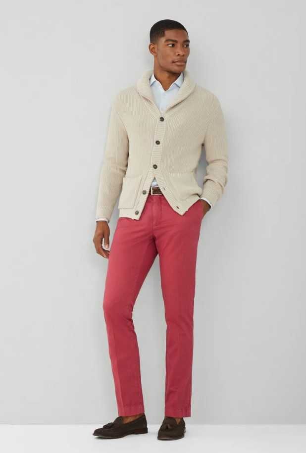 Pantaloni slim fit de lux XL chino premium Hackett London NOI bumbac