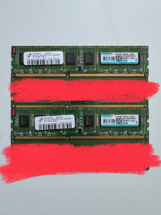 Doua placute RAM Kingmax pc3-10600 240 pin