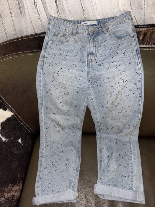 Топ дънки,с камъни в син цвят