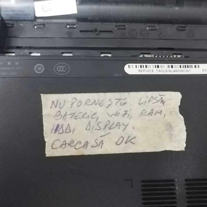 Dezmembrez Dell 17 3721