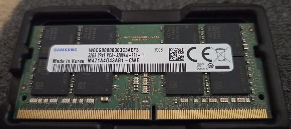 Memorie laptop Sodimm 1 x 32Gb DDR4  /  2 x 16 Gb Ddr4 3200Mhz