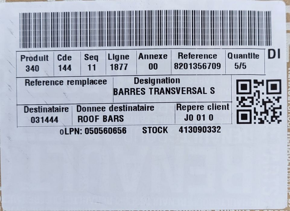 Bare transversale originale Dacia Sandero Stepway