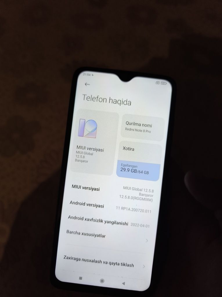Redmi note 8 pro sotiladi