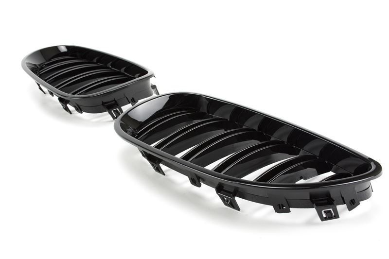 Grile duble BMW seria 5 E60 E61 M5 look - negru LUCIOS