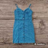 Rochie midi din denim Orsay pe albastru deschis  (40)