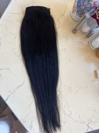 Естествена коса 80см 160гр с щипки