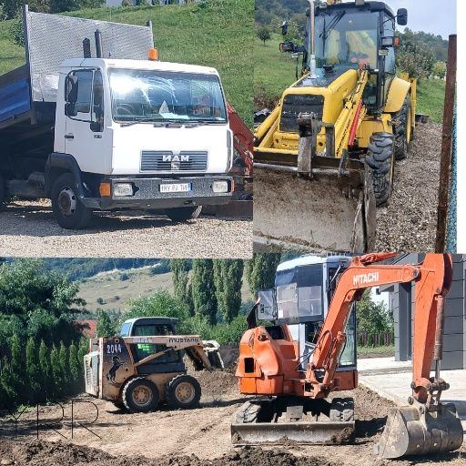 Închirieri utilaje .Buldoexcavator/excavator 3,5 tone /bobcat 3 tone