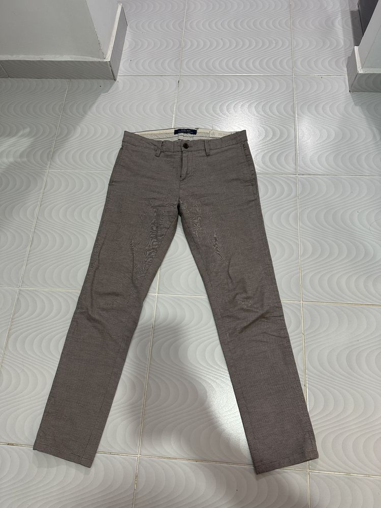 Pantaloni casual Zara crem, bej