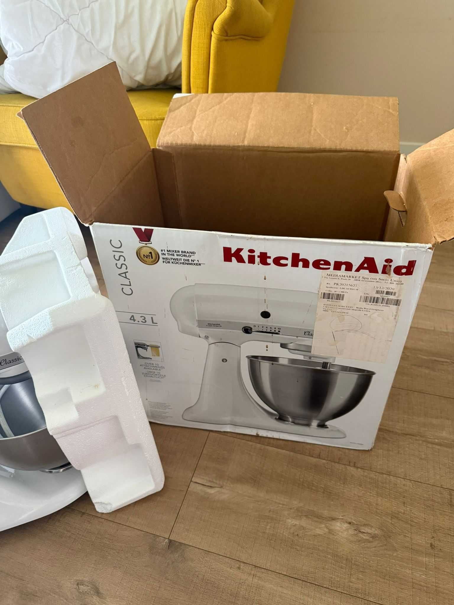Планетарен миксер KitchenAid Classic 5K45SS – 4,3L – Бял