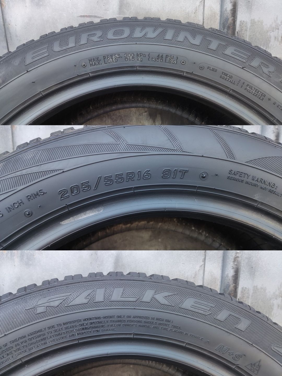 2бр. зимни гуми 205/55/16 Falken Euro Winter 
dot 22
8mm
Много добро с