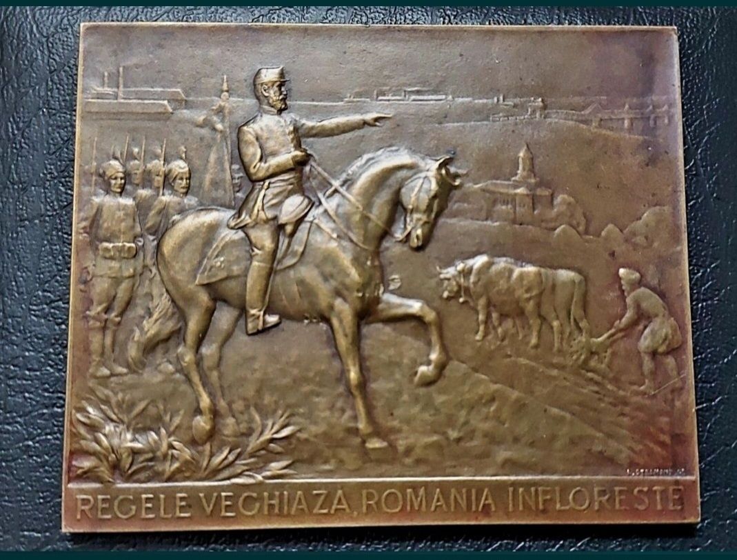 Medalie, placheta, Carol 1," regele veghiaza românia infloreste "1906