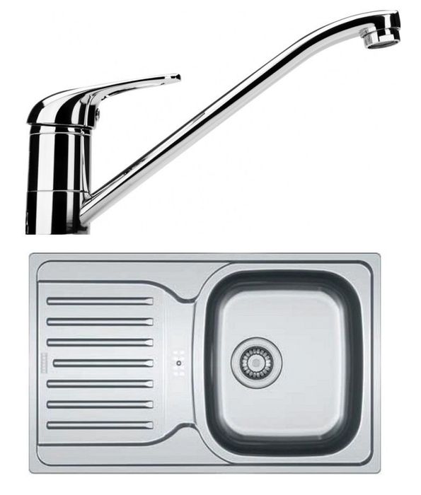 Pachet Franke chiuveta inox satinat PXN 614-78, picurator stanga + bat