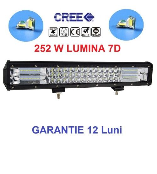 Led bar 252w, Lumina 7D, Usor de instalat, Aluminu