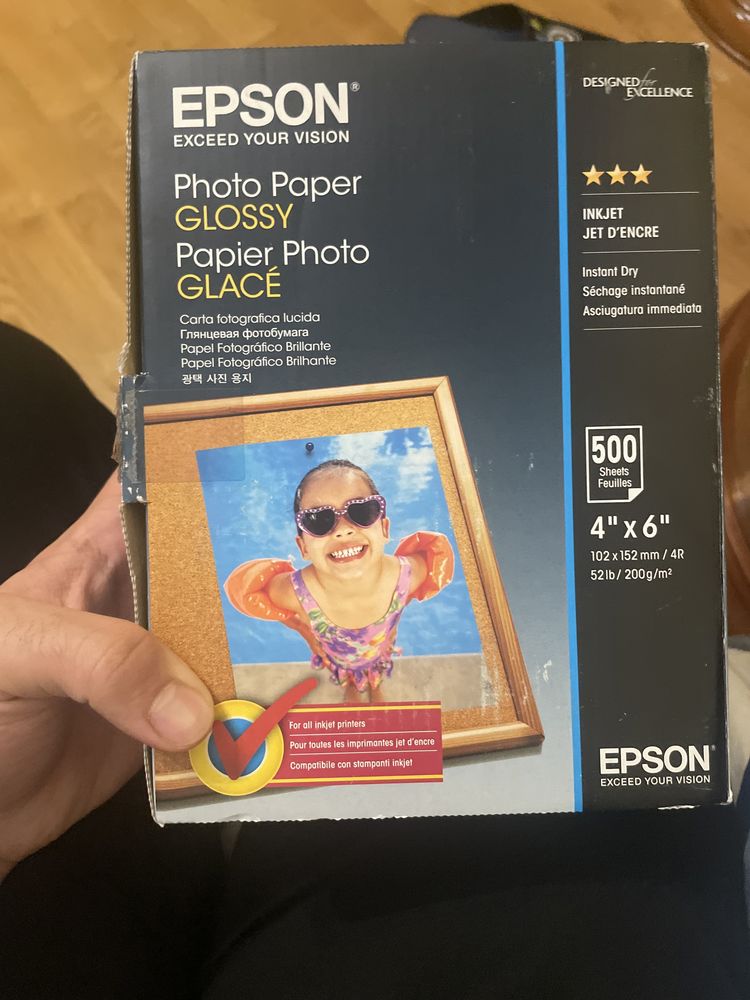 новый бумага для печати фото EPSON photo paper glossy 500 листов 4 x 6