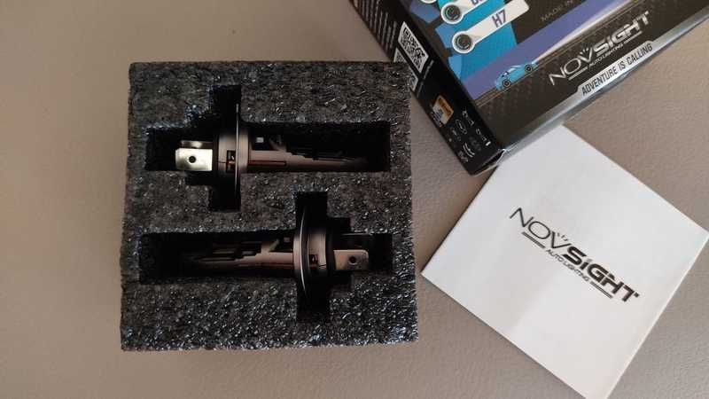 Set 2 Becuri Bec Led Auto H7 NOVSIGHT MINI N64 6500K 70W/SET 16.000lm