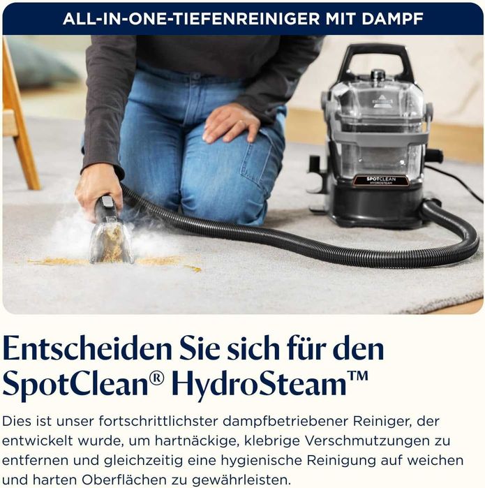 BISSELL SpotClean HydroSteam 3689N, перяща прахосмукачка с пара, 1000W