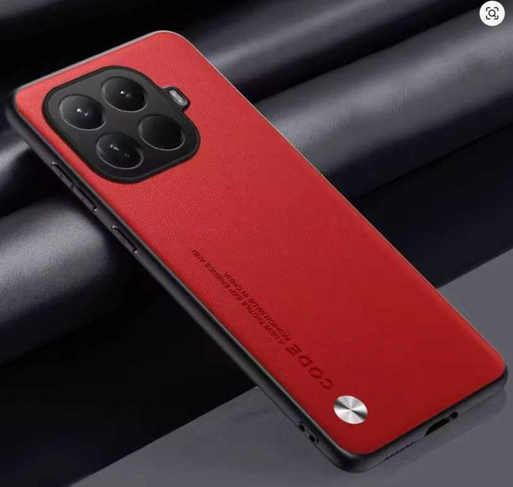 Husă Xiaomi 15T Pro, TPU cu finisaj de piele sintetică, roșu