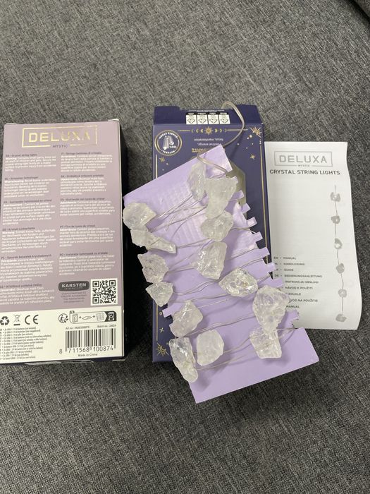 кристални лампички , естествен камък, коледни лампи, минерали