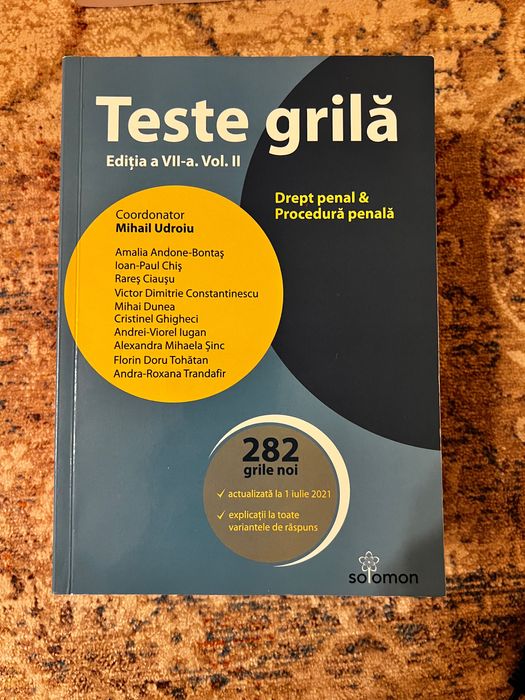 Teste grila drept penal, drept civil editura Solomon