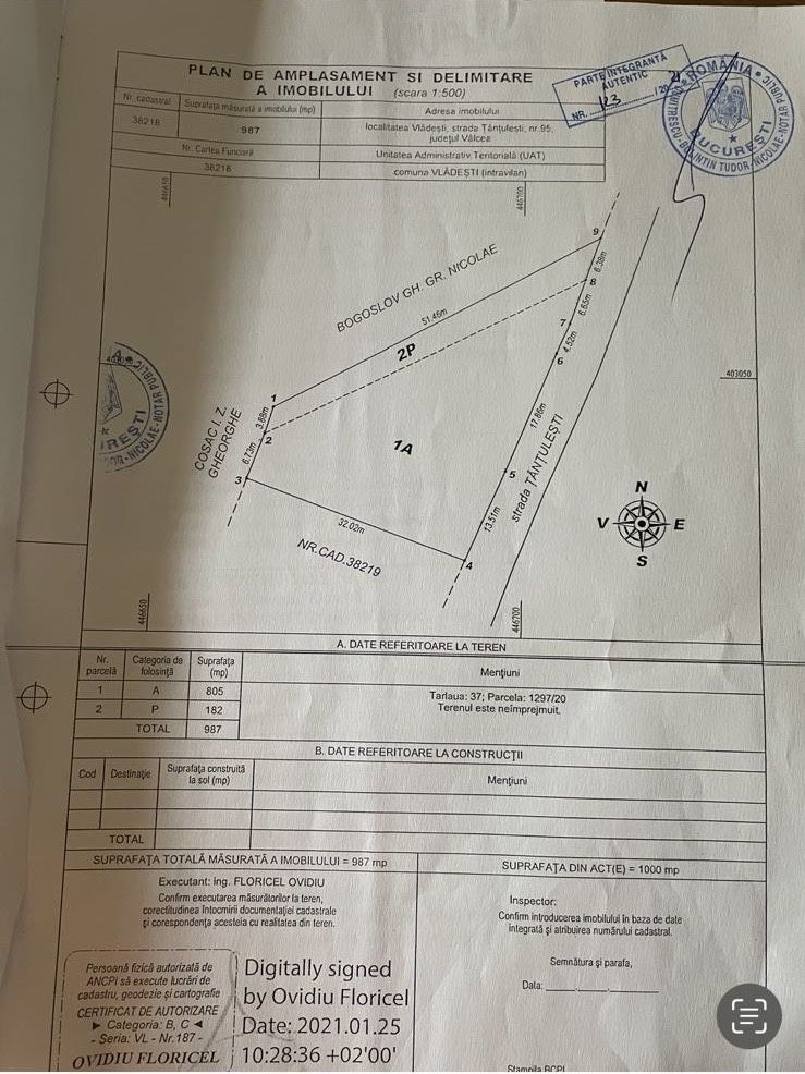3 loturi teren intravilan -comuna vlădesti ,strada Țânțurești,Vâlcea