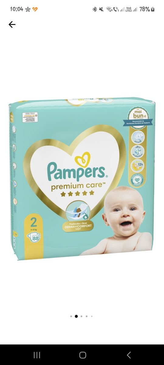 Scutece Pampers Premium Care Marimea 2, 4-8 kg, 88 buc