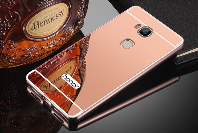 Husa / Bumper aluminiu + spate Oglinda pt Huawei P20, Honor 7, Honor 8