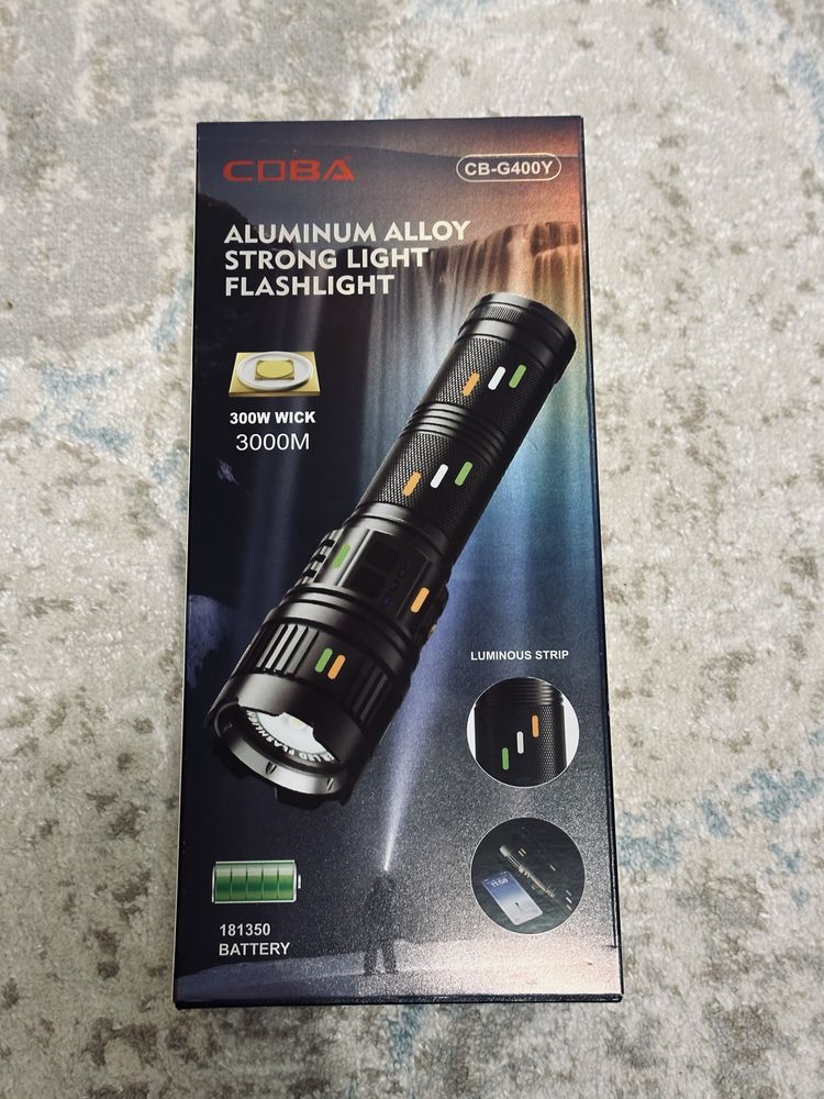 Лазерный мощный фонарик Coba 300W