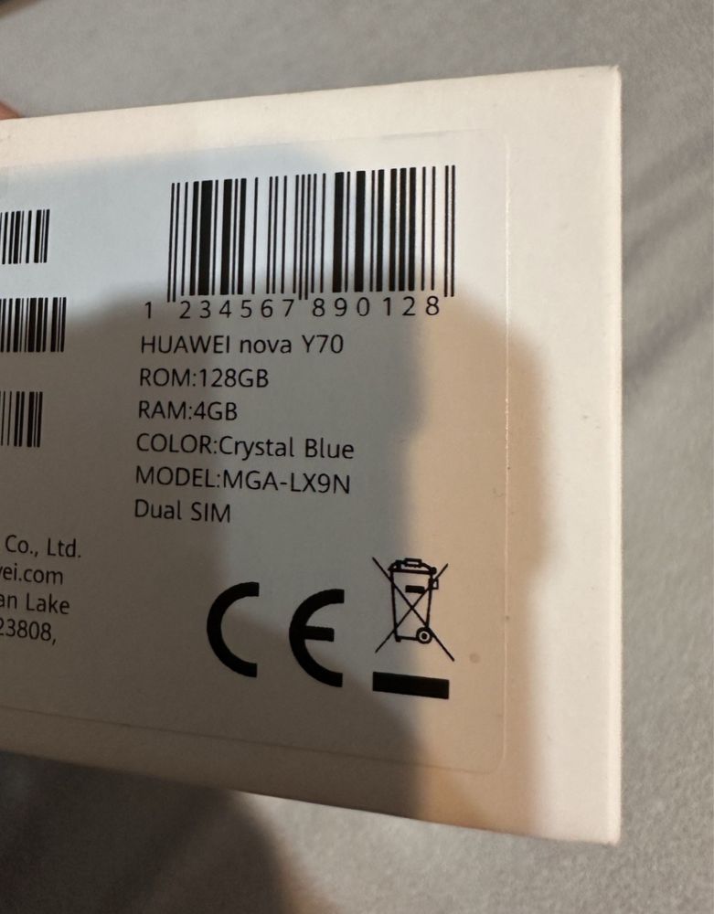 Huawei Nova Y70, 128GB 4GB RAM DUAL