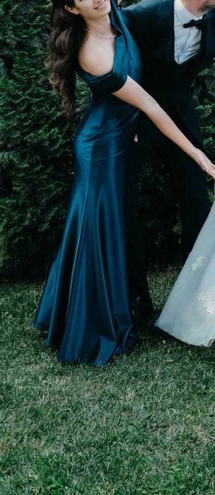 Официална рокля цвят петрол