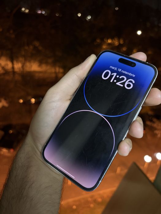 Vand iPhone 14 PRO 128 GB Silver 86% bateria sau schimb