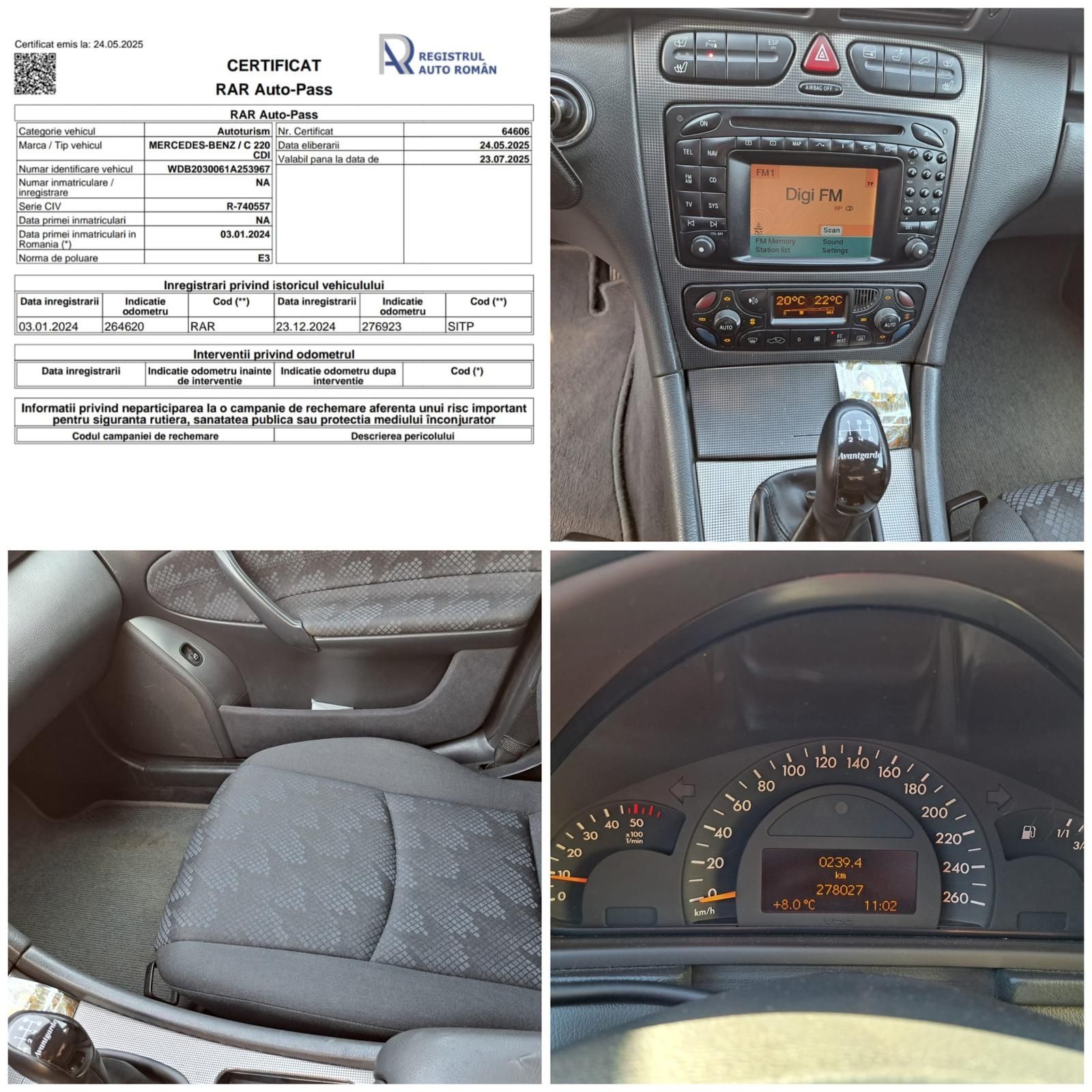 Mercedes C220 CDI (W203) Avantgarde 143cp. an 2001, acte valabile.