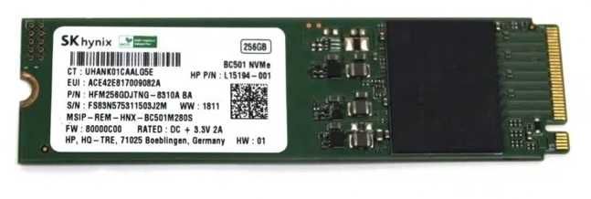 SSD SK Hynix M.2 256GB, 3,3 V 2 A