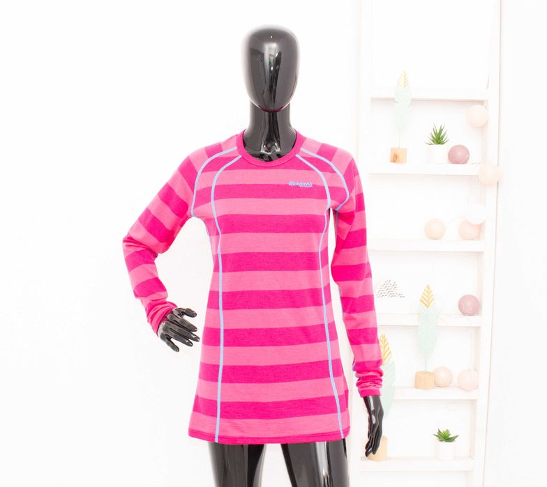 Bergans дамска блуза от мериносна вълна розово райе термо блуза L